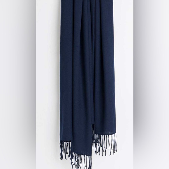 Jasmine Accessories - Jasmine Deep Blue Faux Pashmina with Fringe